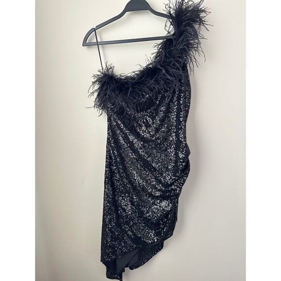 Free People x Amanda Uprichard Kieran Dress Sequin Black Sz XL New w/tags - Picture 2 of 9